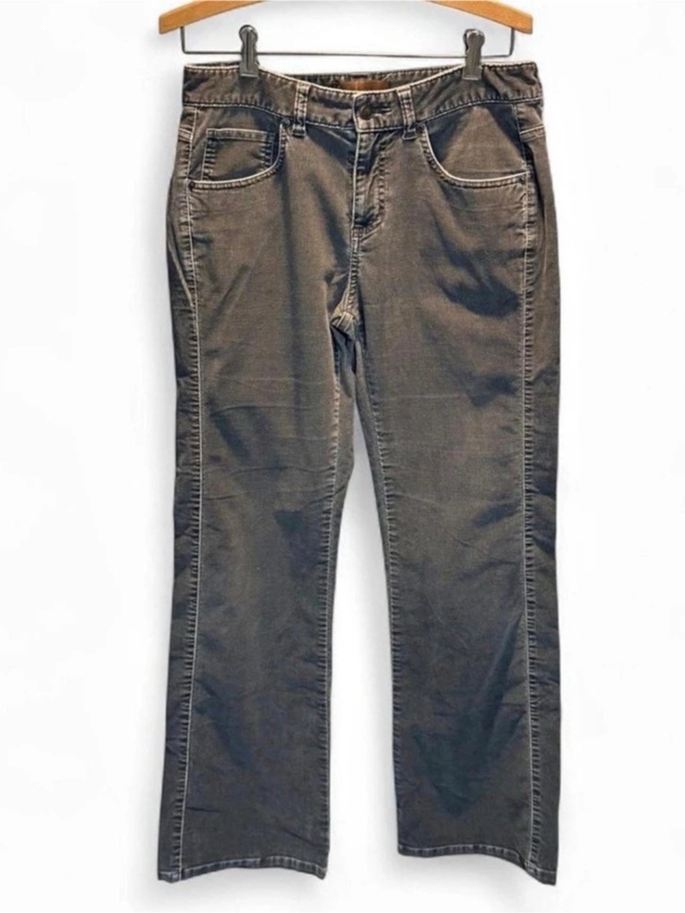 Lee One True Fit Corduroy Pants Straight Leg Jeans in Gray Y2K 30